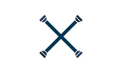 Cross wrench icon for tire maintenance and wheel repairs