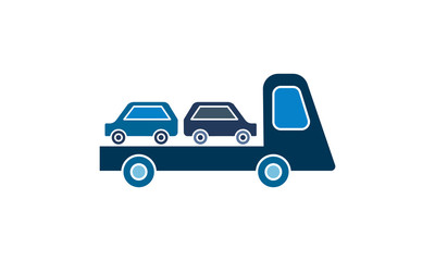 Evacuator truck icon for towing and vehicle recovery