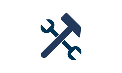 Hammer and wrench icon for repair and maintenance tasks, suitable for web and mobile apps