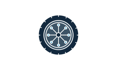  wheel iconvector. Simple flat symbol. Perfect  pictogram illustration on white background