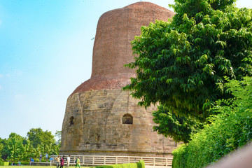 Buddhist stupa in Sarnath, India. December 2015