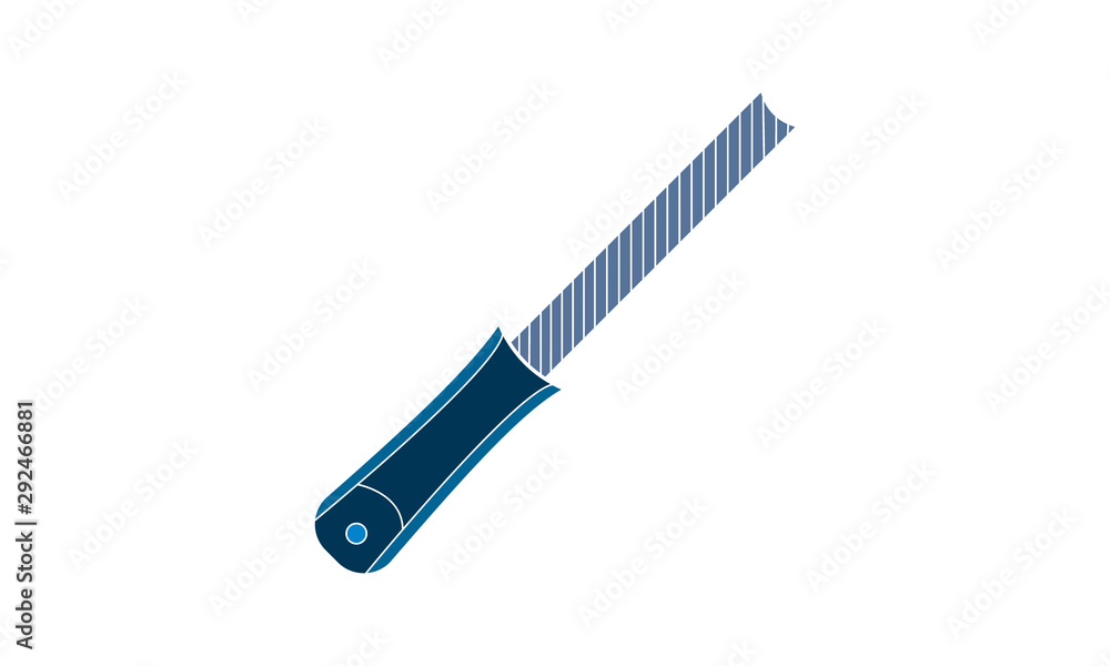 Poster carpenter file tool icon for smoothing rough edges