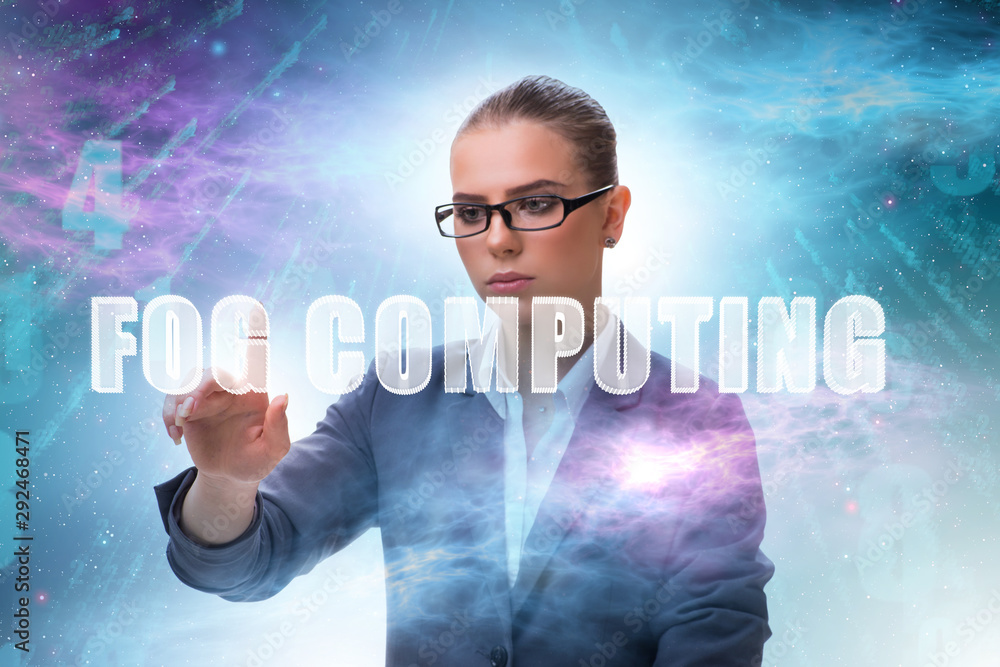 Aufkleber concept of cloud edge and fog computing