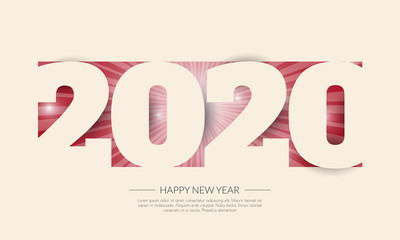 Happy new year 2020 . Greetings card. abstract background. Vector illustration.