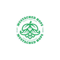 Mustached hops logo