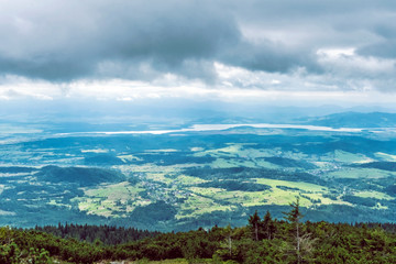 Fototapeta na wymiar View from Babia hora hill, Slovakia, hiking theme