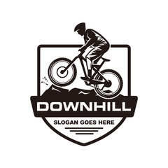 Downhill mountain bike logo vector