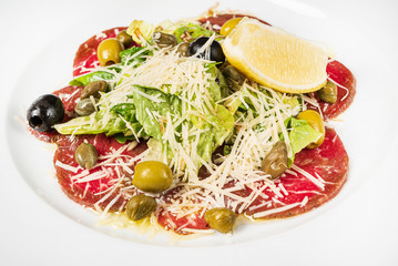 beef carpaccio with parmesan and lemon