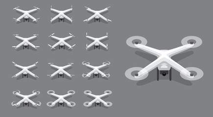 Drone Flying Animation Frame Vector
