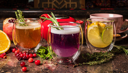 winter drinks in the cafe