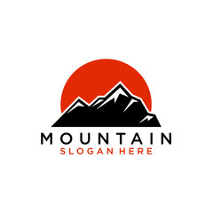 Mountain icon Logo Template Vector illustration