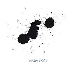 ink blots on black background