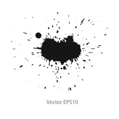ink splashes on white background	