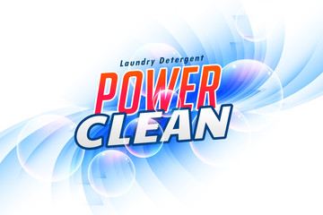 power clean laundry detergent packaging concept banner design