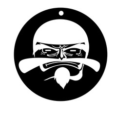face of a samurai- Vector illustration, logo, emblem, print design.