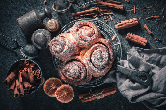 Enjoy Your Cinnamon Rolls As Swedish Christmas Dessert Stock Photo Adobe Stock