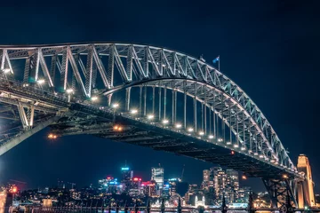 Wall murals Sydney Harbour Bridge sydney harbour bridge at night