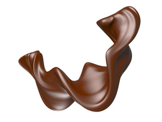 Shiny sweet chocolate liquid splash.