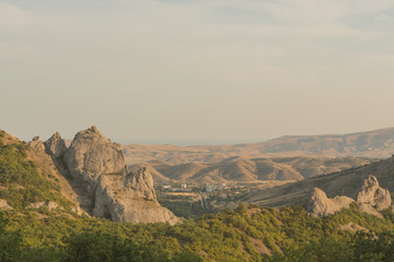 Crimean mountains in the vicinity of the solar valley .Russia