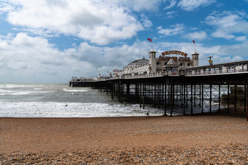 Enjoying the day at the pier on a cloudy and windy day