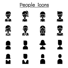 People, User icon set in flat style