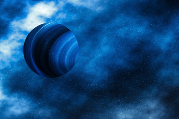 Stars, planet and galaxy in cosmos universe, space and time travel science background