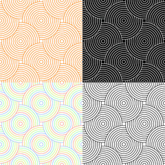 Seamless abstract pattern, circles four options in color for your design