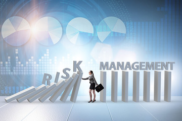 Businesswoman in risk management concept