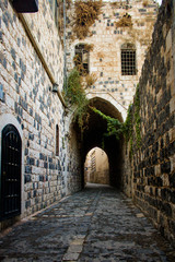 An old popular neighborhood in the city of Damascusin Syria