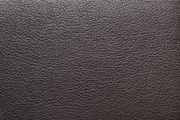 Dark brown artificial leather texture. Closeup. Leatherette background
