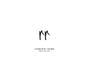  RR Initial handwriting logo vector