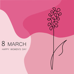 8 march card with flower design vector illustration
