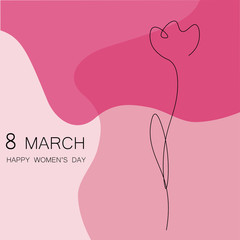 8 march card with flower vector illustration