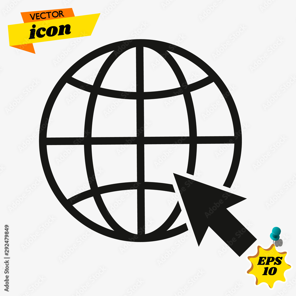 Aufkleber go to web symbol icon. website symbol vector illustration