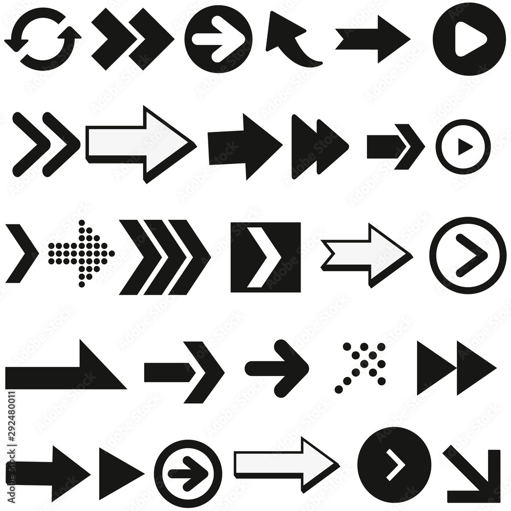 Poster arrow icon. different black arrows icons. arrow. arrows vector collection