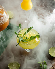 Fresh lemon juice with crushed ice