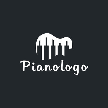 Piano music keyboard logo design