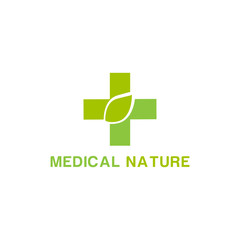 medical green leaf logo icon vector design. Landscape design, garden, Plant, nature and ecology vector logo