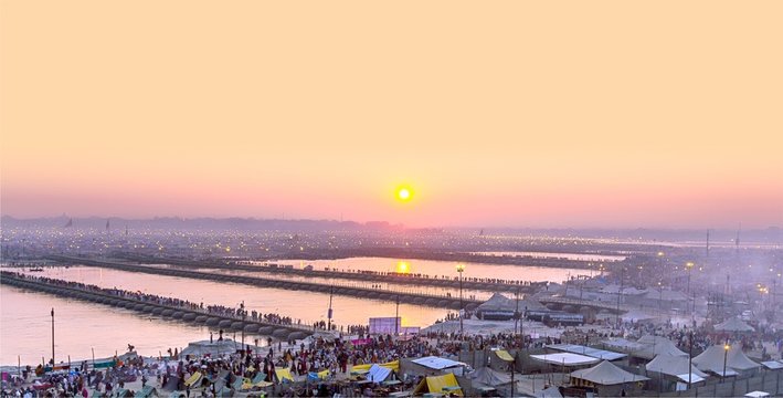Sunset Cityscape Ganga River