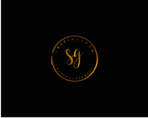 SG Initial handwriting logo vector