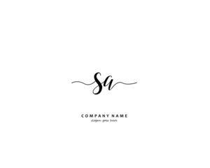 SA Initial handwriting logo vector