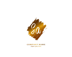 SA Initial handwriting logo vector