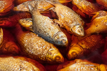 Fried carp in fish sauce.