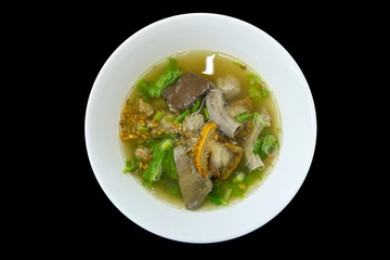 Thai Style Pork Blood Soup, top view