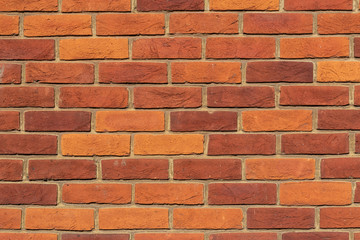 Background of red brick wall pattern texture