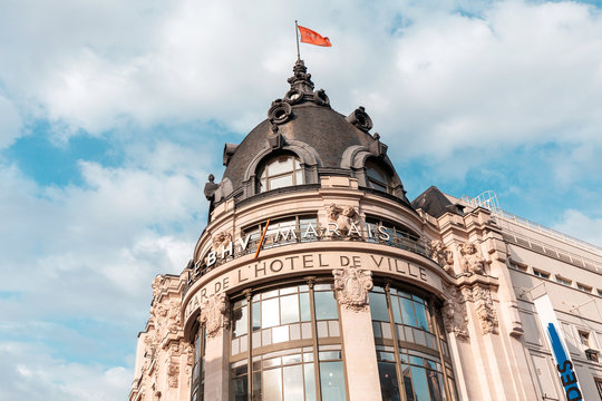 26 July 2019, Paris, France: Bazar Hotel de Ville department store, famous shopping mall