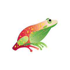 Green Frog cartoon icon silhouette logo illustration