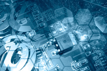 Electronic device, mail signs and digits