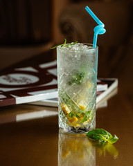 Mojito cocktail filled with crushed ice
