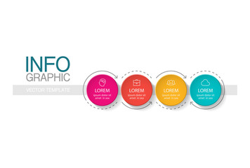 Vector iInfographic template for business, presentations, web design, 4 options.